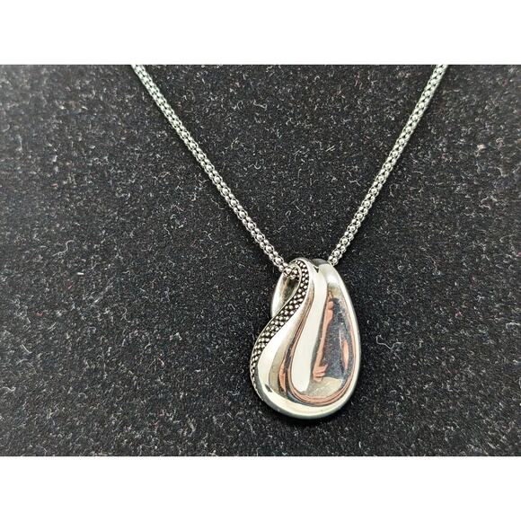 Michael Dawkins Starry Night Sterling Silver Teardrop Pendant Enhancer Necklace - Picture 3 of 10